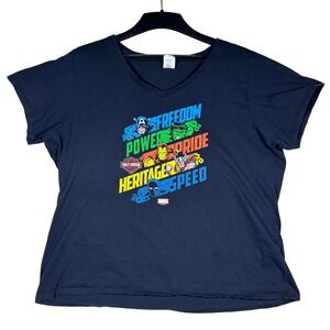 Harley-Davidson Marvel Avengers T-Shirt Womens 3XL Black V-Neck Texas Dealer Tee